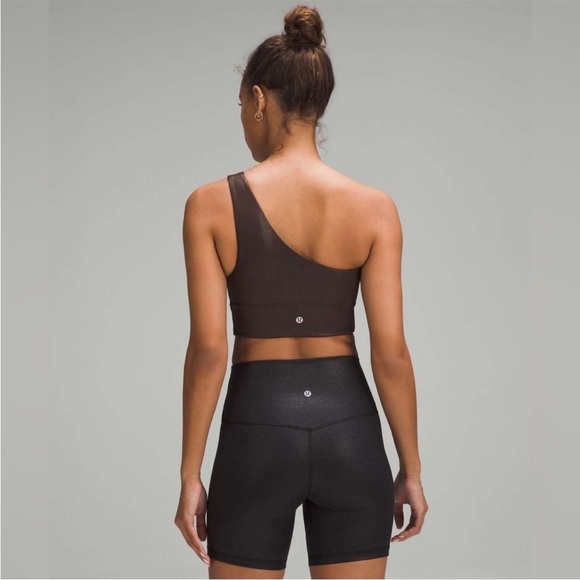 NWT lululemon Align Asymmetrical Ribbed Bra C/D Cup Shine Espresso Sz 14 - Picture 4 of 16